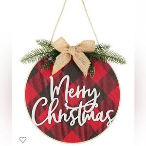 NEW Plaid Merry Christmas Wall Hanging/Front Door Decor